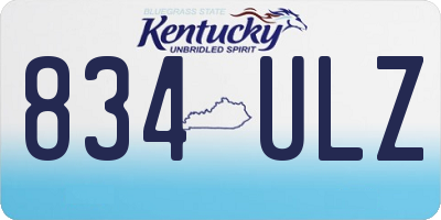 KY license plate 834ULZ
