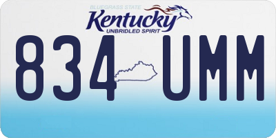 KY license plate 834UMM