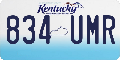 KY license plate 834UMR