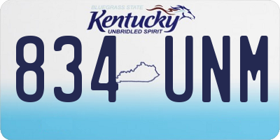 KY license plate 834UNM