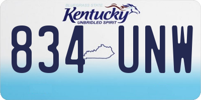 KY license plate 834UNW