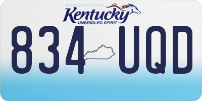 KY license plate 834UQD
