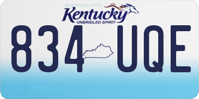 KY license plate 834UQE