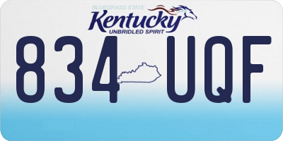 KY license plate 834UQF