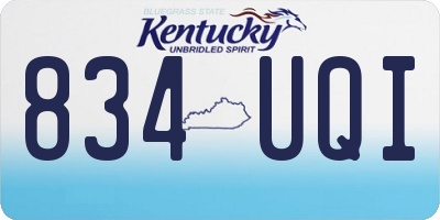 KY license plate 834UQI