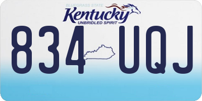 KY license plate 834UQJ