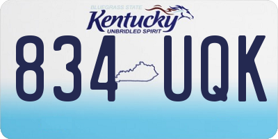 KY license plate 834UQK