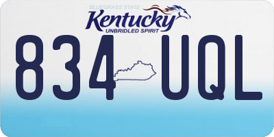 KY license plate 834UQL