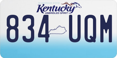 KY license plate 834UQM