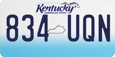 KY license plate 834UQN