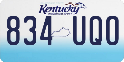 KY license plate 834UQO