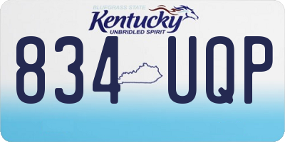 KY license plate 834UQP