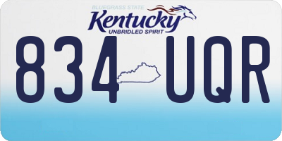 KY license plate 834UQR