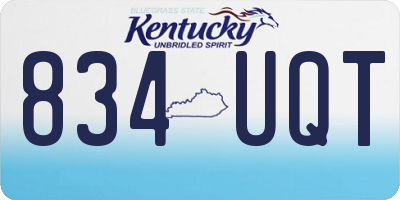 KY license plate 834UQT