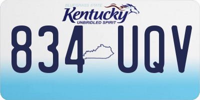 KY license plate 834UQV