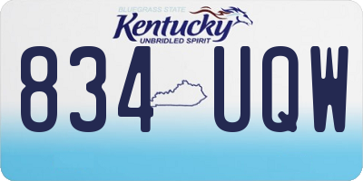 KY license plate 834UQW