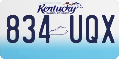 KY license plate 834UQX