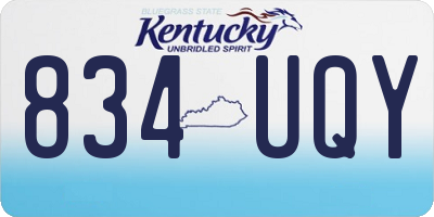 KY license plate 834UQY