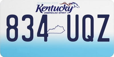 KY license plate 834UQZ