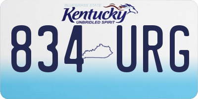 KY license plate 834URG