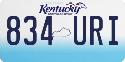 KY license plate 834URI