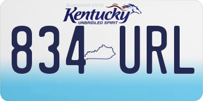 KY license plate 834URL