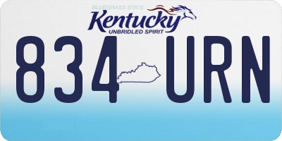 KY license plate 834URN