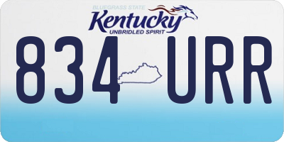 KY license plate 834URR