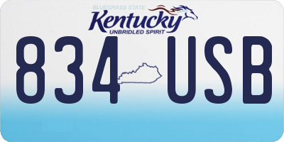 KY license plate 834USB