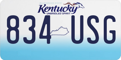 KY license plate 834USG