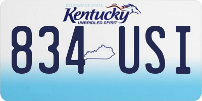 KY license plate 834USI
