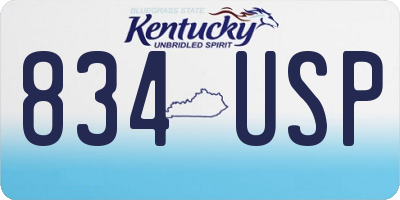 KY license plate 834USP