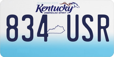 KY license plate 834USR
