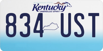 KY license plate 834UST