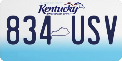 KY license plate 834USV
