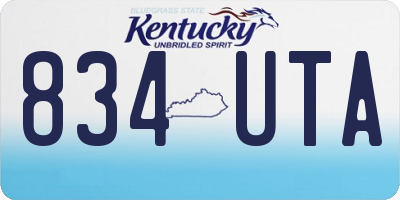 KY license plate 834UTA