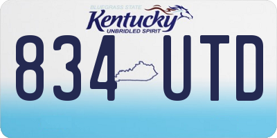 KY license plate 834UTD