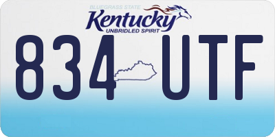KY license plate 834UTF