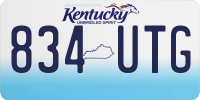 KY license plate 834UTG
