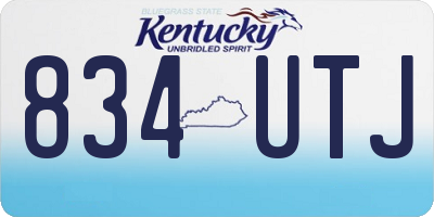 KY license plate 834UTJ
