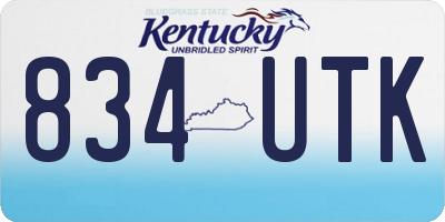 KY license plate 834UTK