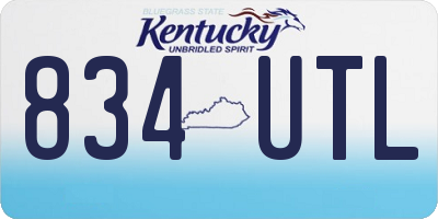 KY license plate 834UTL