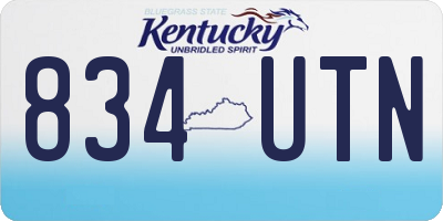 KY license plate 834UTN