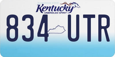 KY license plate 834UTR