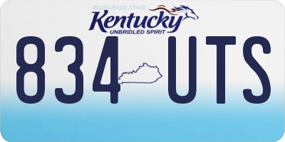 KY license plate 834UTS