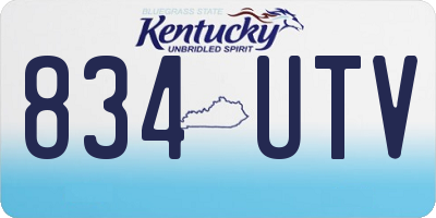 KY license plate 834UTV