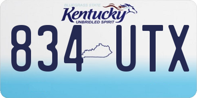 KY license plate 834UTX