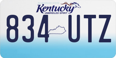 KY license plate 834UTZ