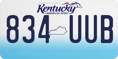 KY license plate 834UUB