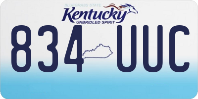 KY license plate 834UUC